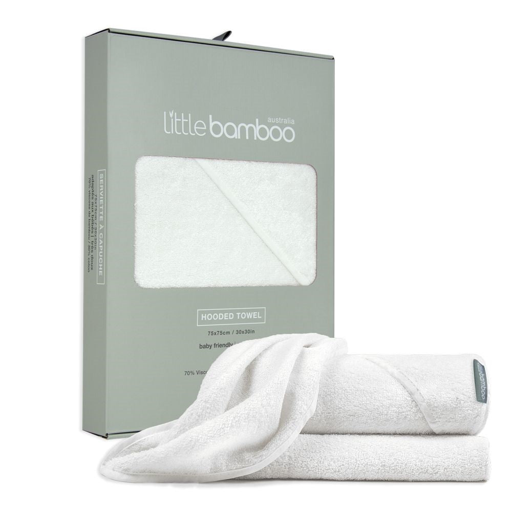 Little Bamboo Hooded Towel , White