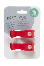 All4 Ella Pram Pegs.  Fluro Pink 2 peg set