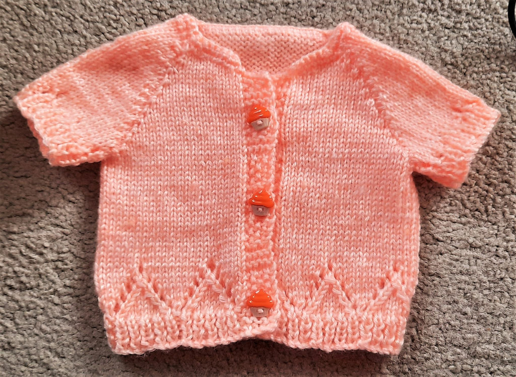 Handknitted Short Sleeve cardi Newborn