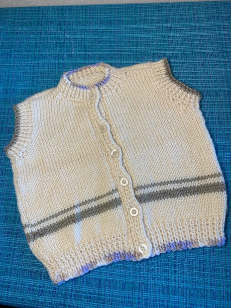 Handknitted, 100% Wool, Vest, 6months