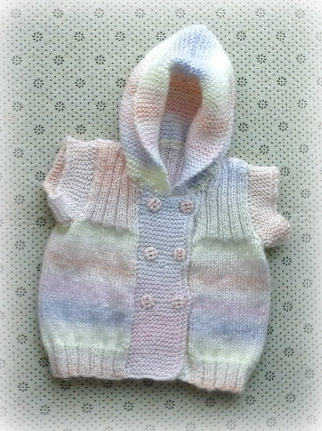 Hand Knitted Hoodie 3-6 mths