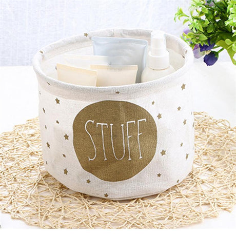 Cotton Linen Baby Organiser or Baby Shower Gift Basket