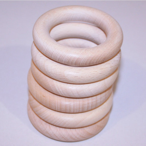 Natural Eco Beech wood teething rings XOXO Baby NZ