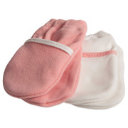 Safety First 2 Pairs  Non Scratch Mittens Blue or Pink