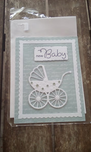 Hand Crafted Pale Green Baby Cards