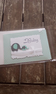 Hand Crafted Pale Green Baby Cards