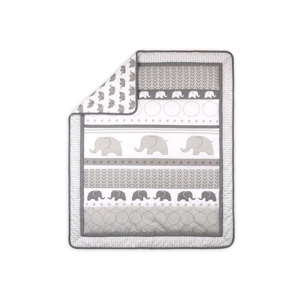 Little Haven Grey Elephant Cot Quilt