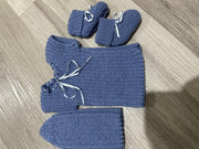 Newborn, Handknitted ,Merino 3 Piece Set. Blue or Green