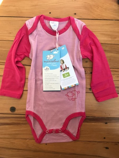 Marselme Merino Long Sleeve Onesie, sizes XOXO Baby NZ