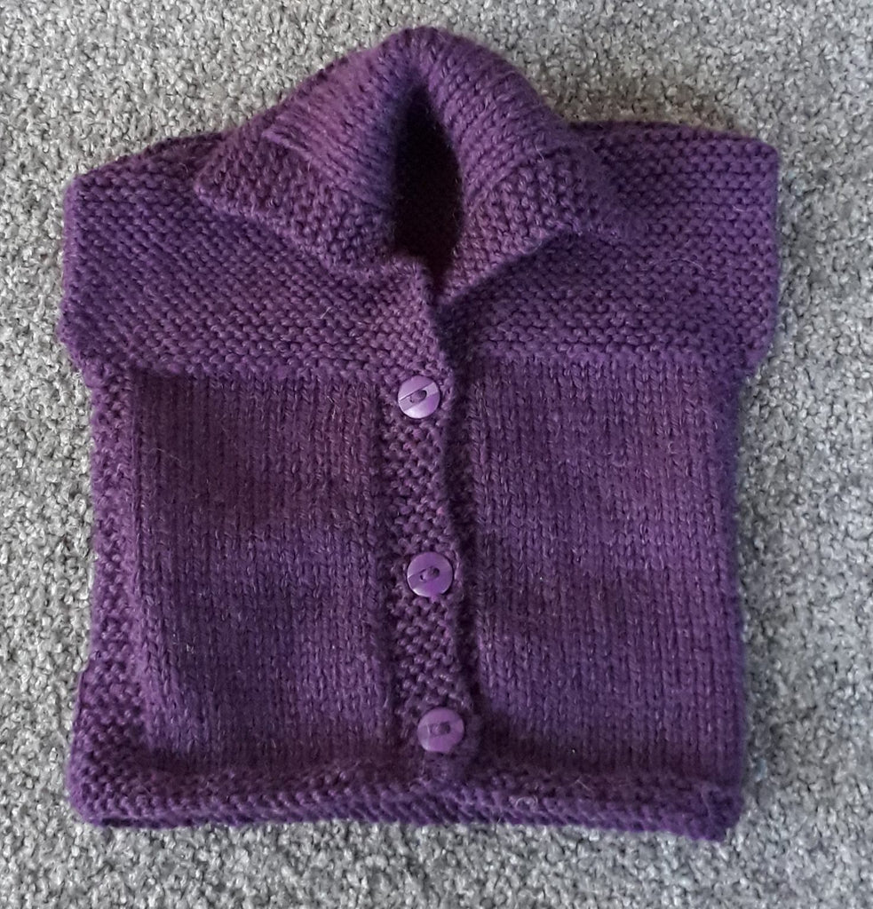 Pure Wool, Handknitted Purple Vest